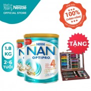 [Tặng 1 Bộ chì màu hộp gỗ] Combo 2 Lon Sữa Bột Nestle NAN Optipro 4 1,8kg/lon